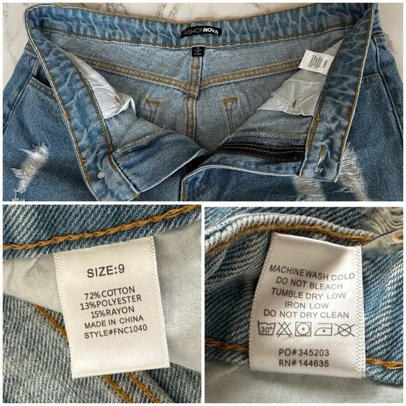 Fashion Nova Best Of You Boyfriend Jeans - Medium Blue Wash SZ 9 $55 - Picture 15 of 15